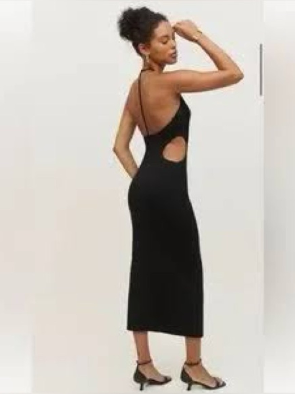 Reformation Tati Knit Midi Dress Black Size Medium - Picture 4 of 6